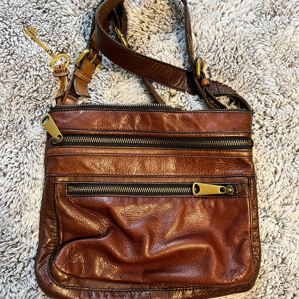 Brown fossil Crossbody bag